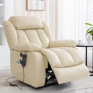 Dual Motor Lift Recliner With Heat And Massage Beige