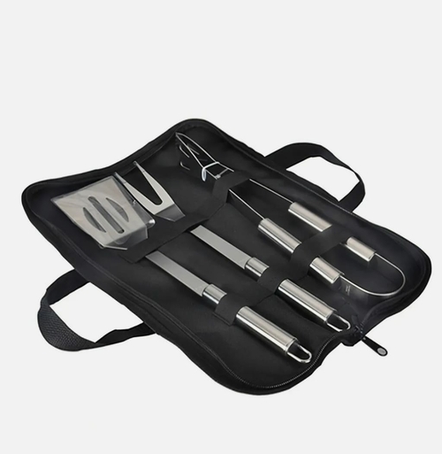 3 PCS Stainless Steel BBQ Grill Utensils Set - Image 3