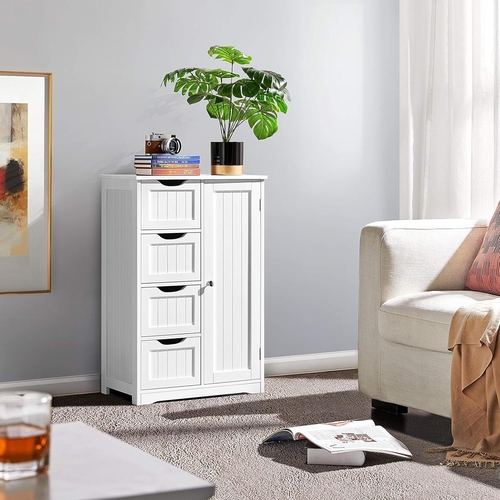 White Floor Cabinet With Four Drawers For Entryway Use - Image 3