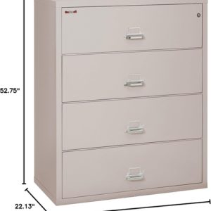 Lateral 4 Drawer Fire Safe File Cabinet With Lock 1 Hour Fire Rated