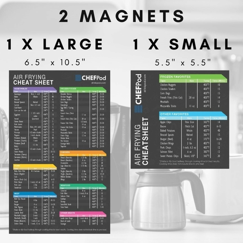 Air Fryer Magnetic Cheat Sheet Set Of 2, Air Fryer Accessories Cook - Image 7