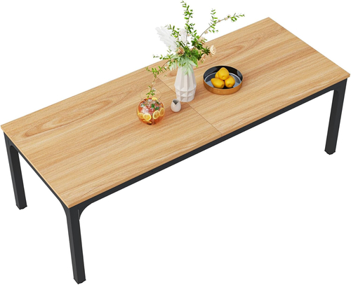 78 Inch Rustic Wood Dining Table For 6-8 People Rectangular - Image 5