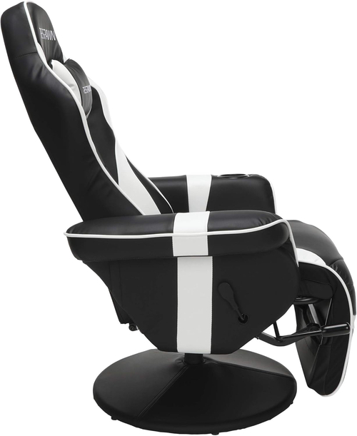 White Gaming Recliner Cupholder And Adjustable Footrest - Image 4
