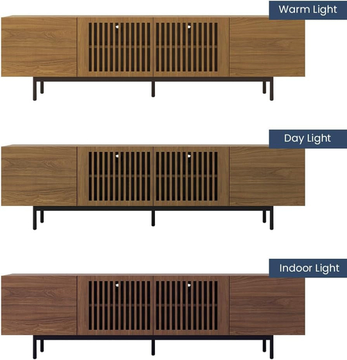 Solid Wood TV Stand For 70 To 75 Inch TV With Walnut Veneer - Image 7