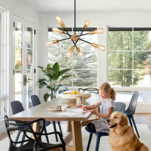 8 Lights Black And Gold Sputnik Chandelier For Dining Room