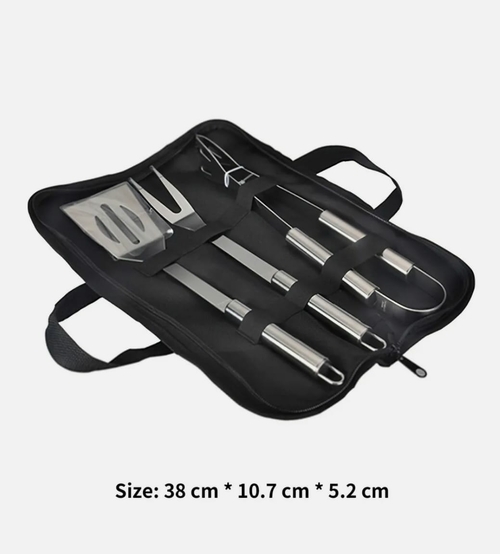 3 PCS Stainless Steel BBQ Grill Utensils Set - Image 5