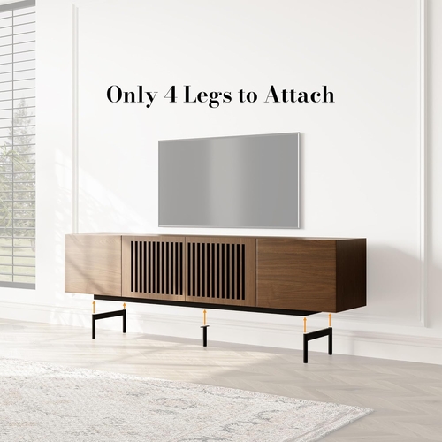 Solid Wood TV Stand For 70 To 75 Inch TV With Walnut Veneer - Image 5