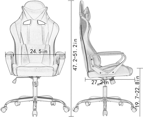 Ergonomic Gaming Chair White With Lumbar Support High Back - Image 7