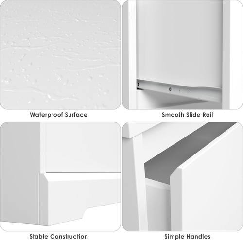 White Six Drawer Dresser For Bedroom Storage Solutions - Image 6