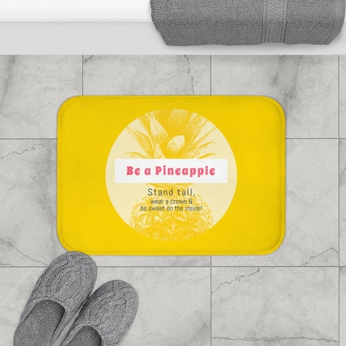 Be a Pineapple Positive Message Bath Mat - Image 2