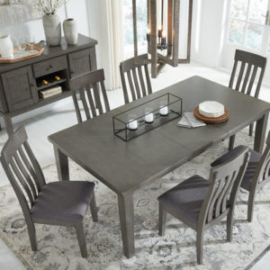Hallanden Modern Farmhouse Butterfly Extension Dining Table Dark Gray