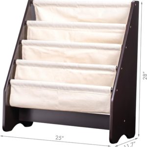 Kids Sling Bookshelf Espresso With Magazine Rack Organizer For Kids