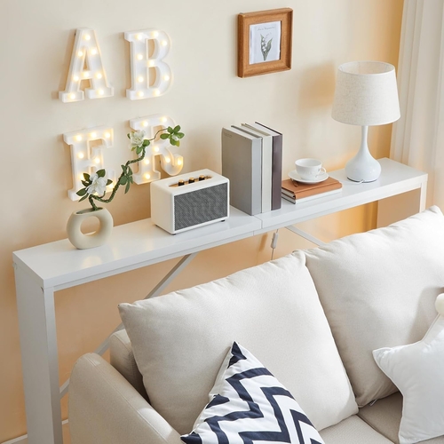 62.2-Inch Industrial White Console Table With Metal Frame - Image 7