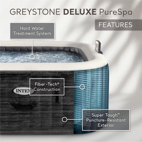 Purespa Plus Greystone 4-Person Inflatable Hot Tub with Jets - Image 5