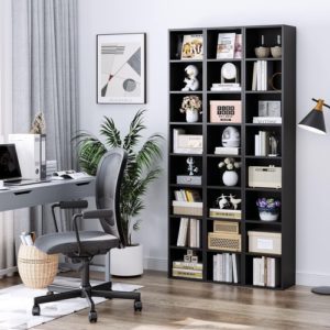 8 Tier Media Tower Rack With Adjustable Shelves Black 70 Inch Tall