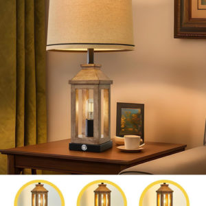 Farmhouse Touch Table Lamps Set of 2 Dimmable USB Ports