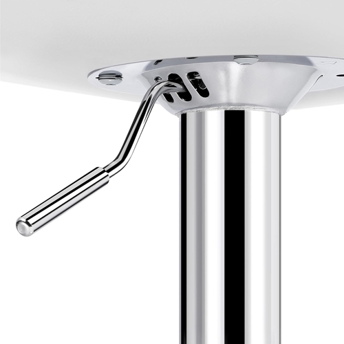 Bar Stools Set Of 2 White PU Leather Adjustable Swivel - Image 9