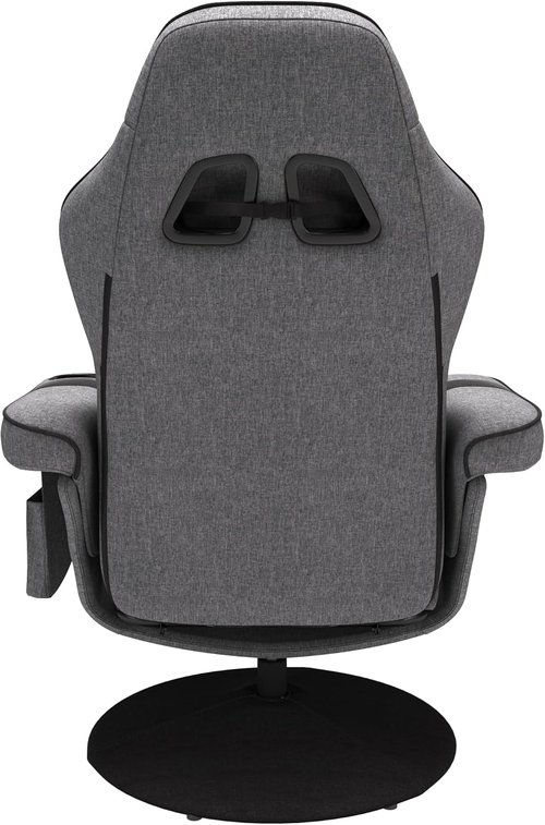 900 Gaming Recliner Gray Fabric With Adjustable Leg Rest Cupholder - Image 5
