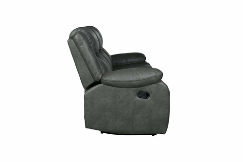 Modern Soft Gray Faux Leather Reclining Sofa - Image 3