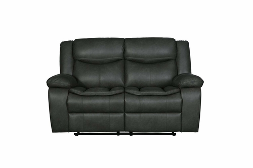 Modern Soft Gray Faux Leather Reclining Sofa - Image 4