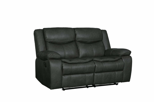 Modern Soft Gray Faux Leather Reclining Sofa - Image 5