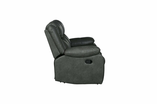 Modern Soft Gray Faux Leather Reclining Sofa - Image 6