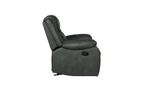 Modern Soft Gray Faux Leather Reclining Sofa - Image 9