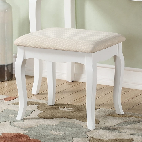 Ashley Wood Vanity Table And Stool Set With Beige Upholstery And Five - Image 2