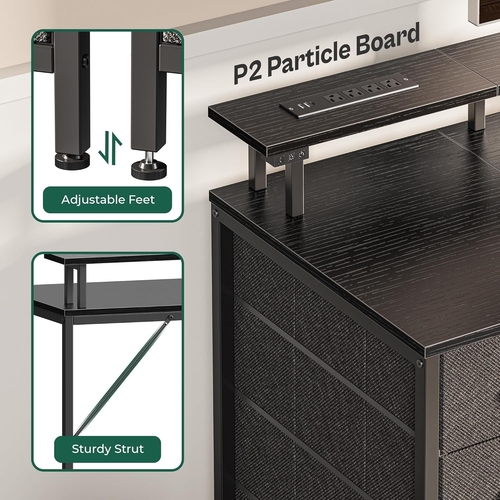 47 Inch Gaming Desk With LED Lights For Home Office - Image 8