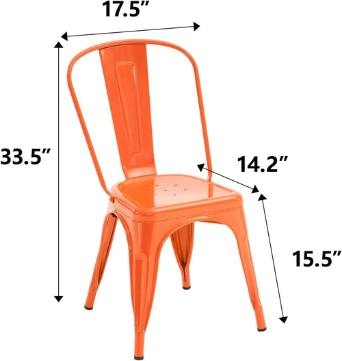 Tolix Style Metal Dining Chair 18 Inch Stackable Outdoor - Image 2