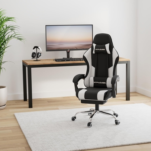 Ergonomic Gaming Chair With Footrest And Lumbar Support - Image 2