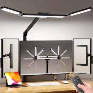 LED Desk Lamp With Clamp Stepless Dimming Home Office