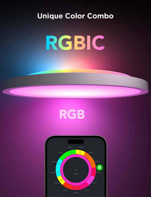 RGBIC Smart Ceiling Light 12 Inch Alexa Compatible - Image 3