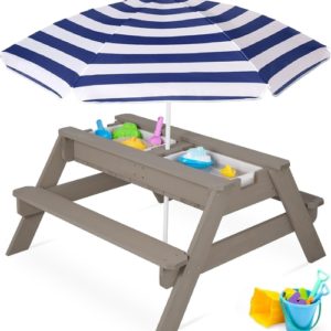 Gray Navy Kids Three In One Sand And Water Table Umbrella