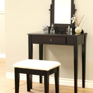 Solid Wood Vanity Set With Mirror And Bench 28 Inch Table