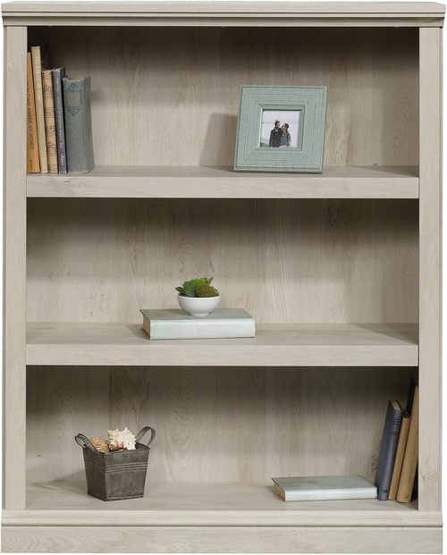 Three Shelf Bookcase Chalked Chestnut Finish With Adjustable Shelves - Image 8