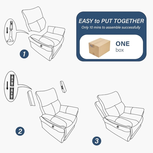 Swivel Rocker Recliner Chair Gray Fabric For Small Spaces - Image 9