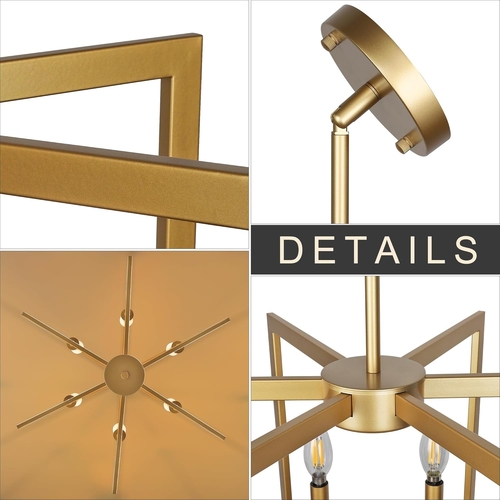 Six Light Gold Pendant Light Modern Farmhouse Chandelier - Image 6