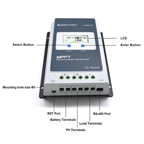 Midas 30 Amp MPPT Solar Charge Controller - Image 2