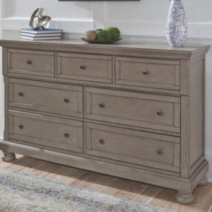 Lettner Modern Traditional 7 Drawer Dresser In Light Gray