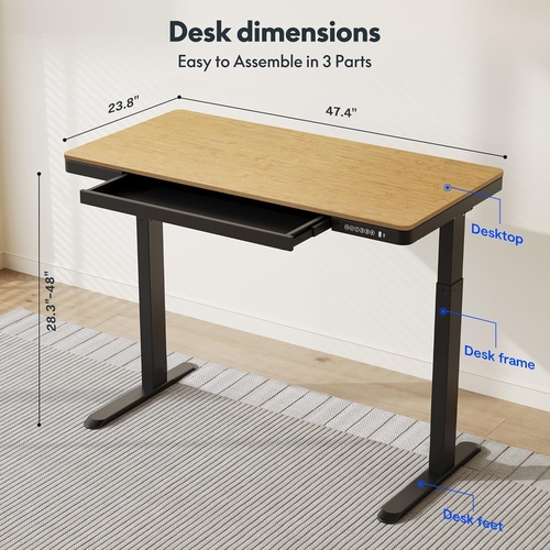 Electric Standing Desk With USB Ports And Adjustable Height - Image 3