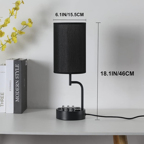 Table Lamp With 3 USB Ports And AC Outlet For Office - Image 3