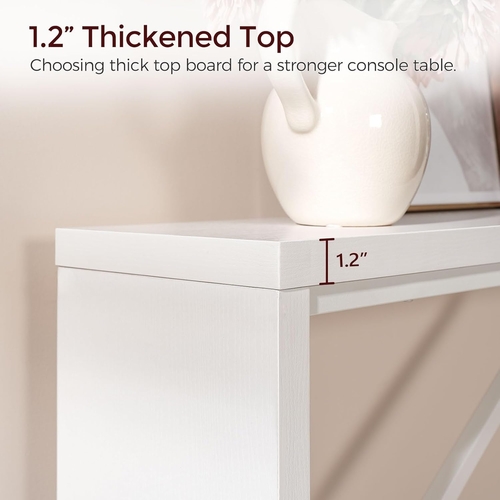 62.2-Inch Industrial White Console Table With Metal Frame - Image 5