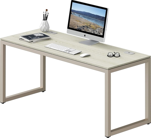 55 Inch Maple Computer Desk With Grommets And Glides - Image 4