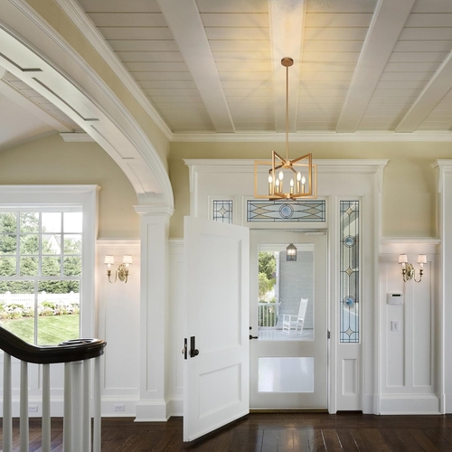 Six Light Gold Pendant Light Modern Farmhouse Chandelier - Image 2
