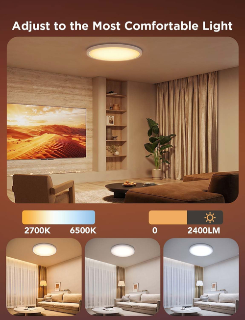 RGBIC Smart Ceiling Light 12 Inch Alexa Compatible - Image 4