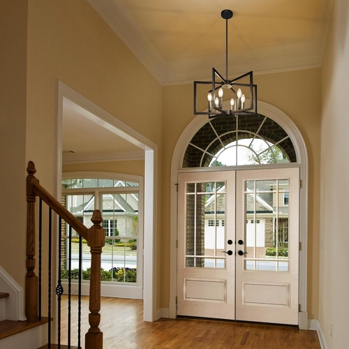 Six Light Black Farmhouse Chandelier For Kitchen Island - Image 3