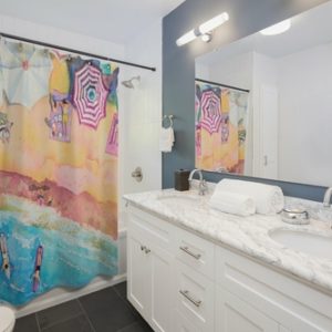 Colorful Day at the Beach Shower Curtains Home Decor