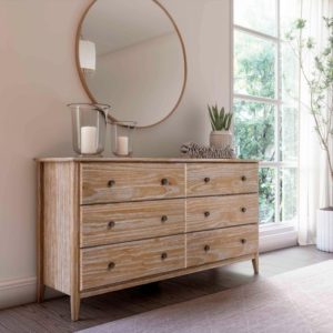 Greenport 6 Drawer Solid Wood Dresser Brushed White