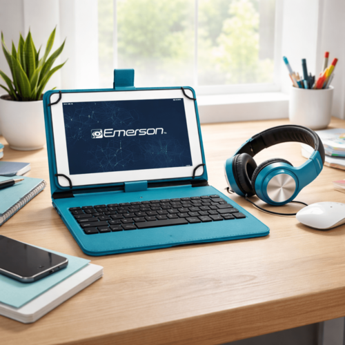 Emerson 9” Quad Core Tablet with Android 14 Turquoise - Refurbished - Image 3